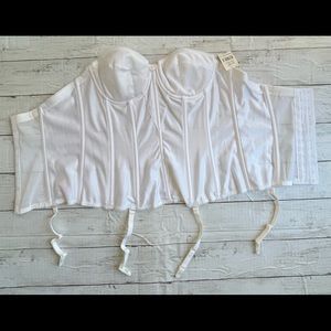 Corset strapless bra with tags